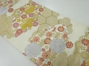 アンティーク 地紙に菊桐・亀甲繋ぎ模様織出し袋帯(材料)